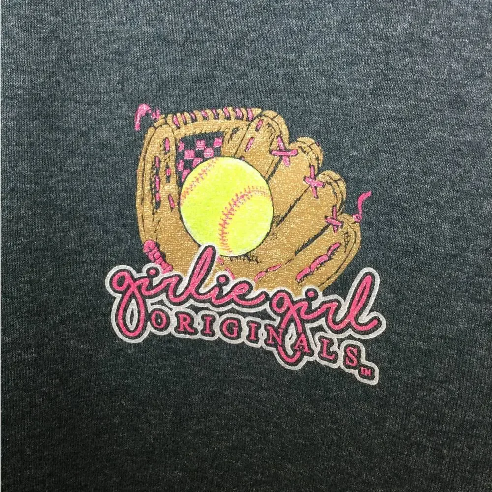 Girlie girl originals All You Need is Love and Softball Glittery T shirt - Picture 3 of 4
